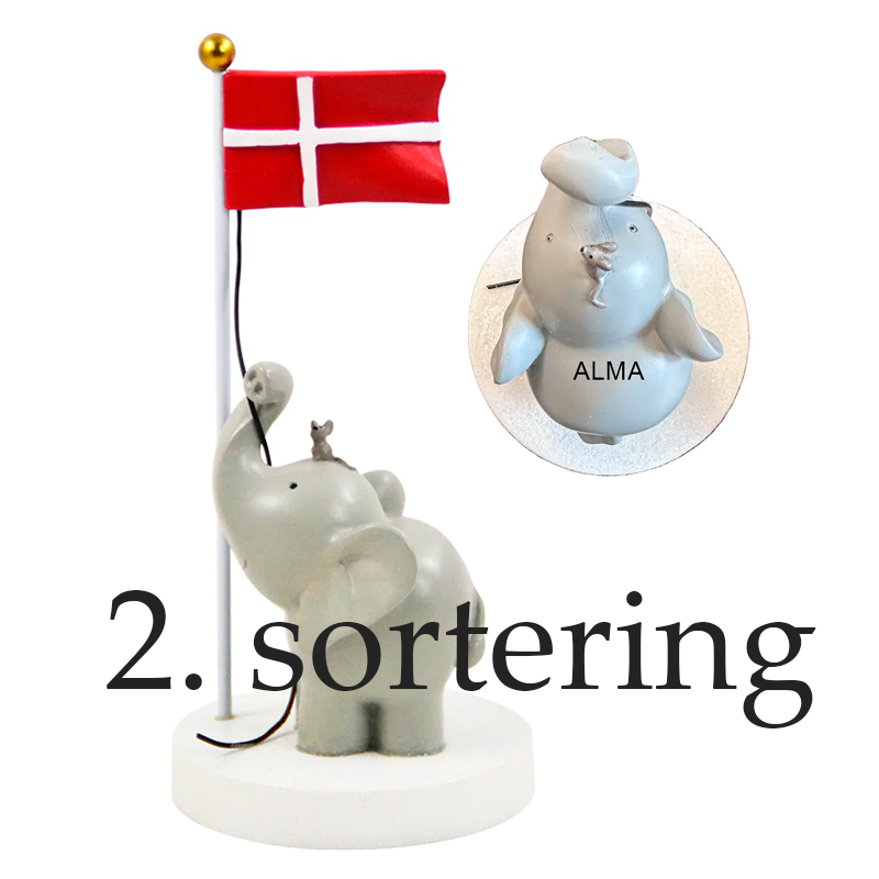 Kids By Friis Bordflag, elefant og mus ( 2. Sortering )