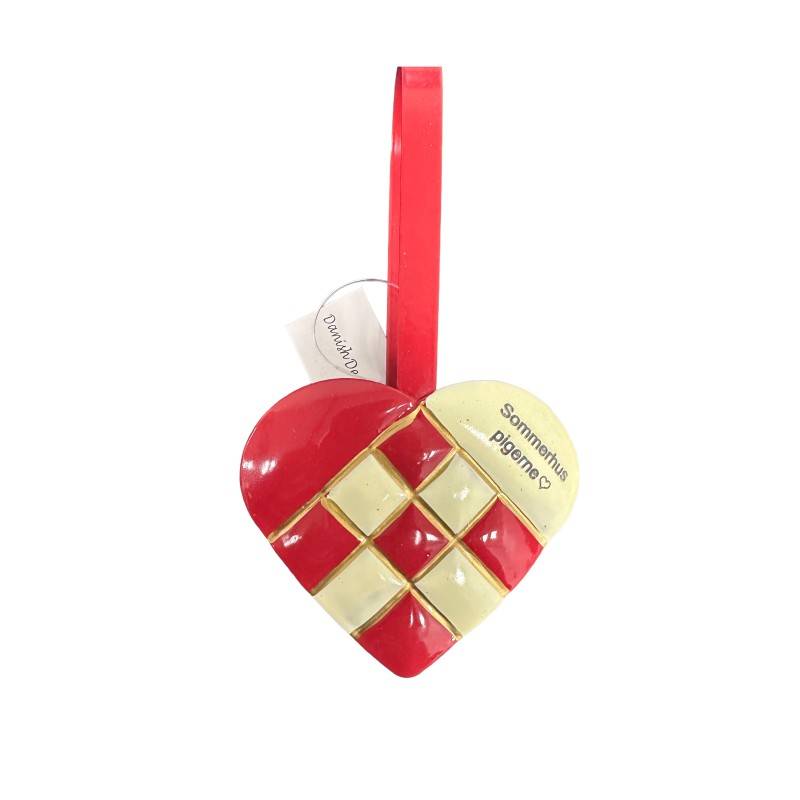 Julehjerte i metal 13 cm - fast gravering ( Sommerhus pigerne)