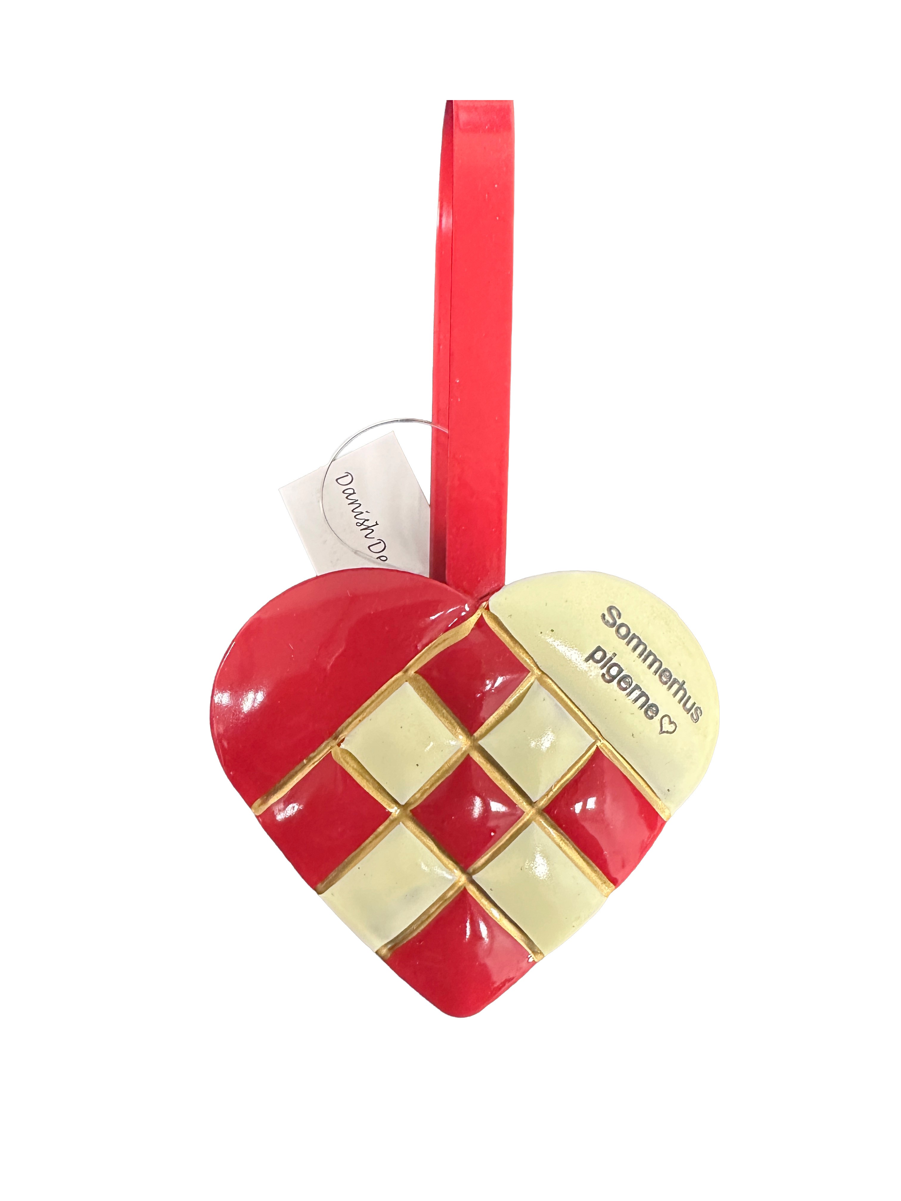 Julehjerte i metal 13 cm - fast gravering ( Sommerhus pigerne)