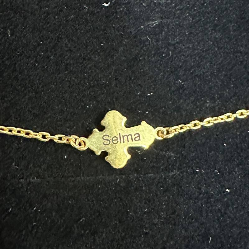 Dagmarkors armbånd forgyldt FÆRDIGRAVERDE (Selma )