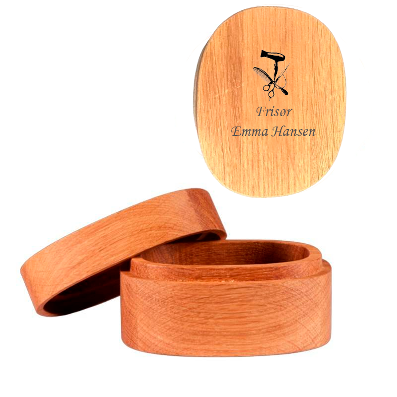 Piet Hein træ æske til frisør (stor)