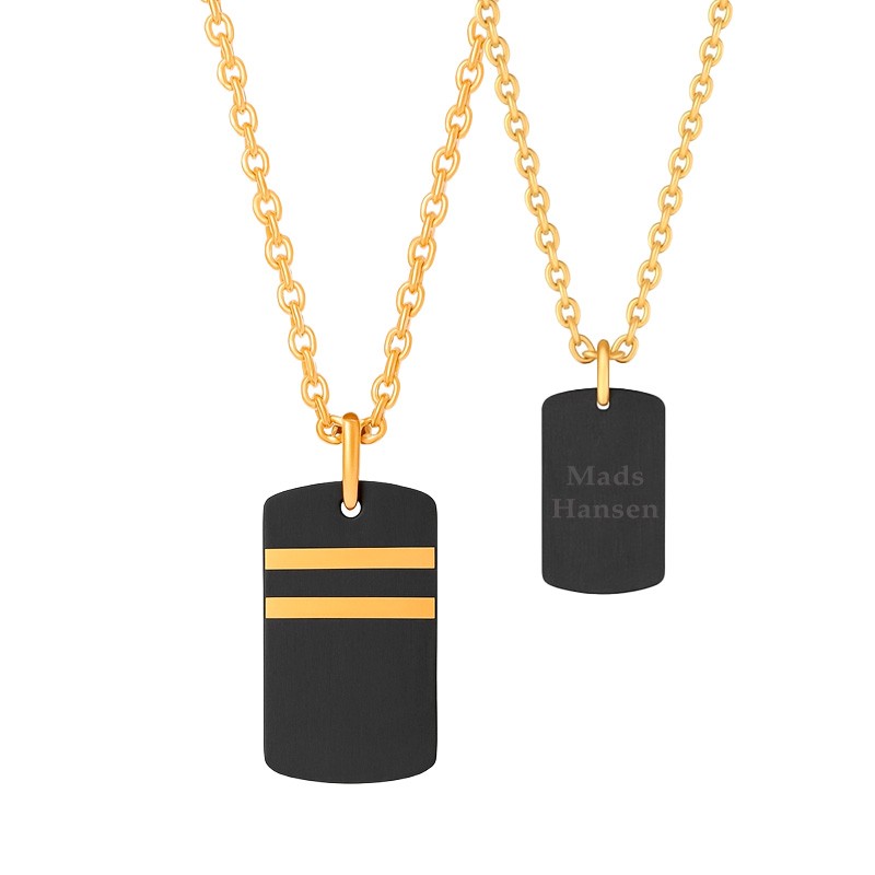 SON kæde stål IP gold med carbon