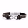 Frank 1967 herre læder armbånd i brun med infinity