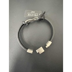 Frank1967 sort herre læder armbånd