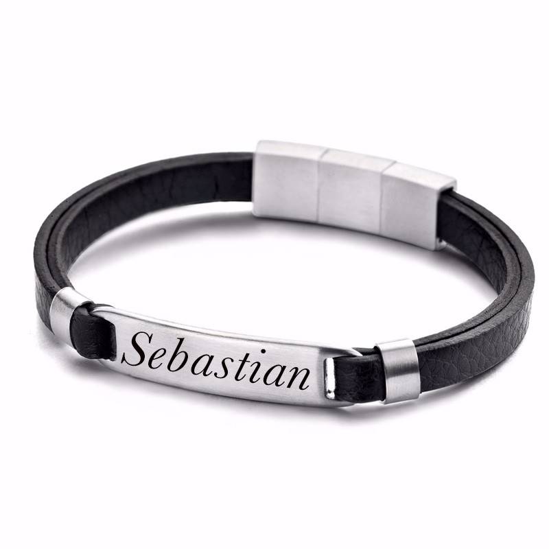 Frank1967 sort herre læder armbånd