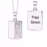 Guld Og sølv design ID plade vedhæng sølv inkl. kæde