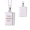 Guld Og sølv design ID plade vedhæng sølv inkl. kæde