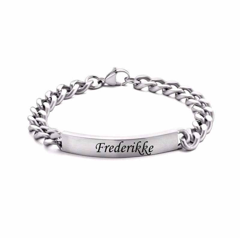 Guld og sølv design plade armbånd mat stål 21 cm