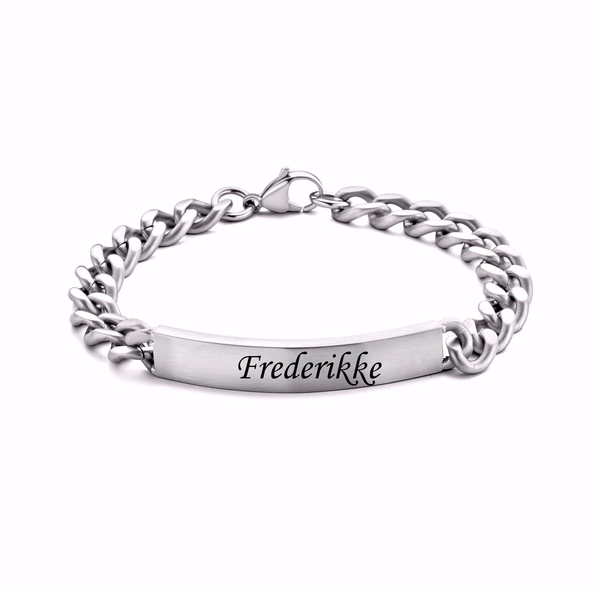 Guld og sølv design plade armbånd mat stål 21 cm