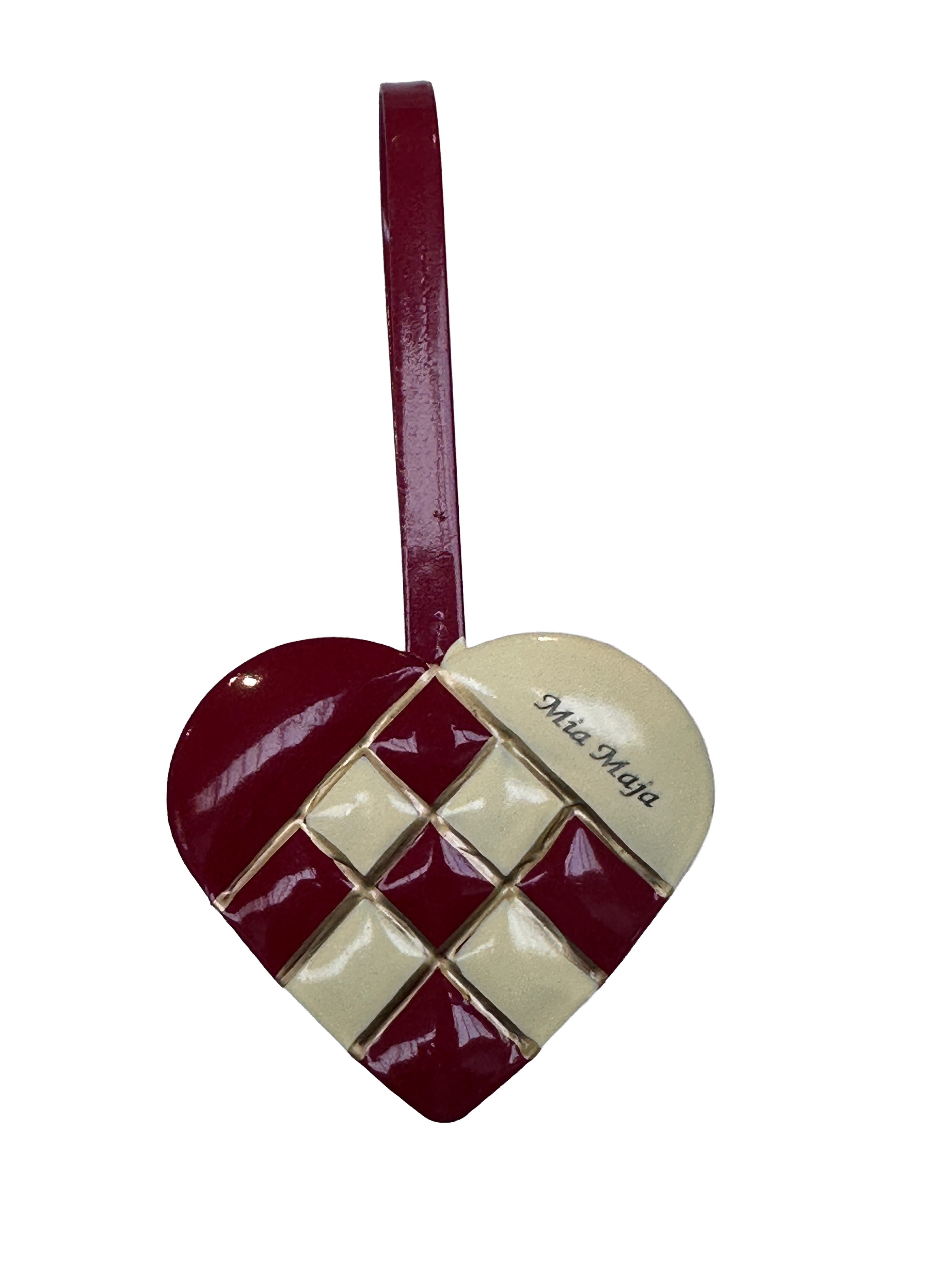 Julehjerte i metal 13 cm - fast gravering (Mia Maja)