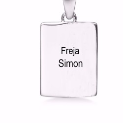 Guld Og sølv design ID plade vedhæng sølv inkl. kæde