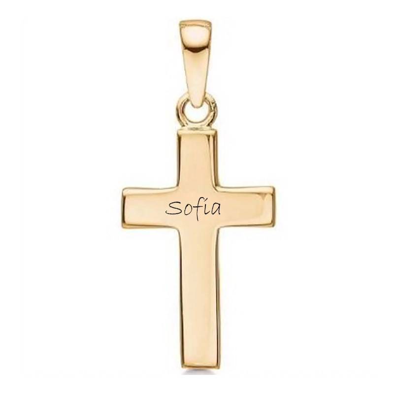 Dahl Kors 8 kt. guld ca.15 x 23 mm vedhæng inkl. kæde