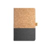 A5 notesbog i kork og med linjeret sider - Grå stof