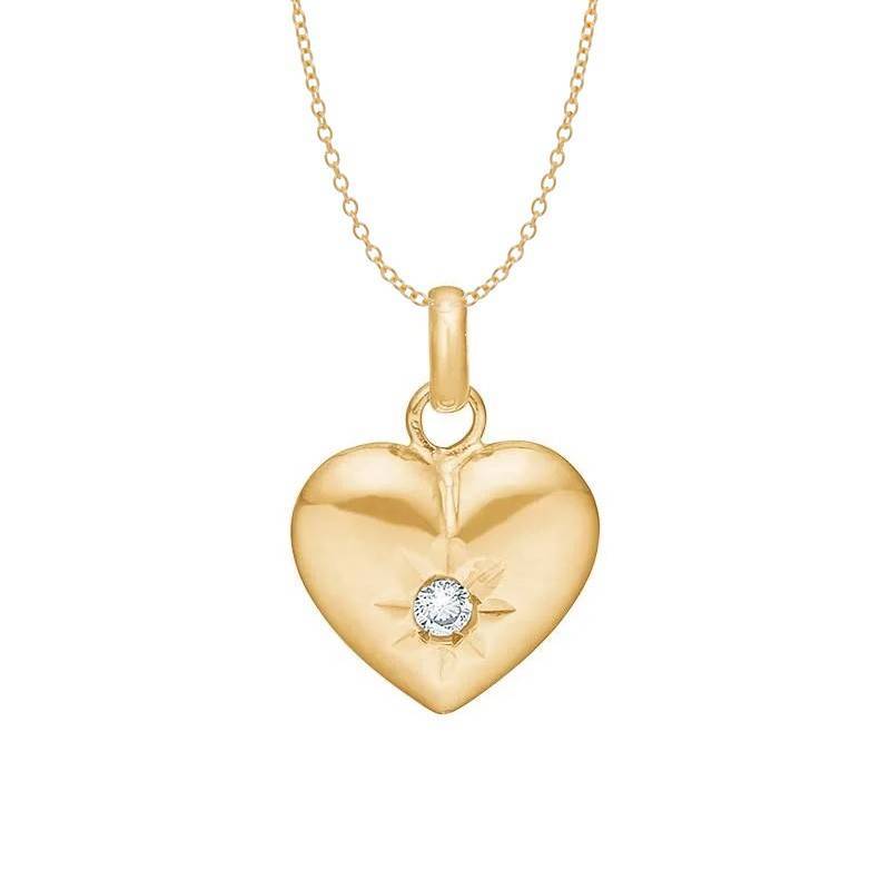 Nordahl Andersen 14 kt guld hjerte zirkoner 11 mm