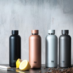 RAW TO GO Termoflaske med navn/tekst, 1 L, Matte Black