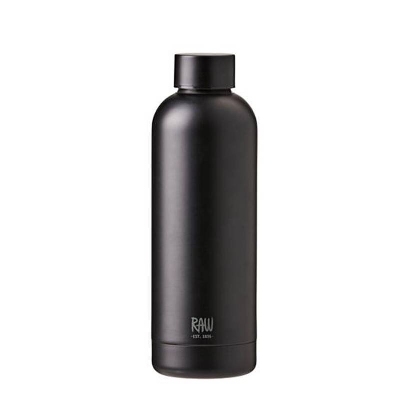 RAW TO GO Termoflaske med navn/tekst, 1 L, Matte Black