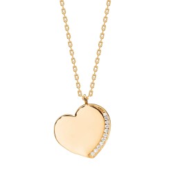 Nordahl Andersen SARANOR hjerte halskæde forgyldt m/ Kubisk zirkonia