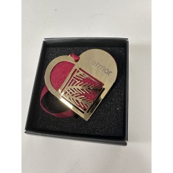 H.C. Andersen julehjerte med grangren mini 5,5 cm " FÆRDIG GRAVEREDE FARMOR "