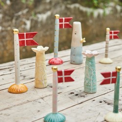 Speedtsberg flag 14 cm - Grøn med striber