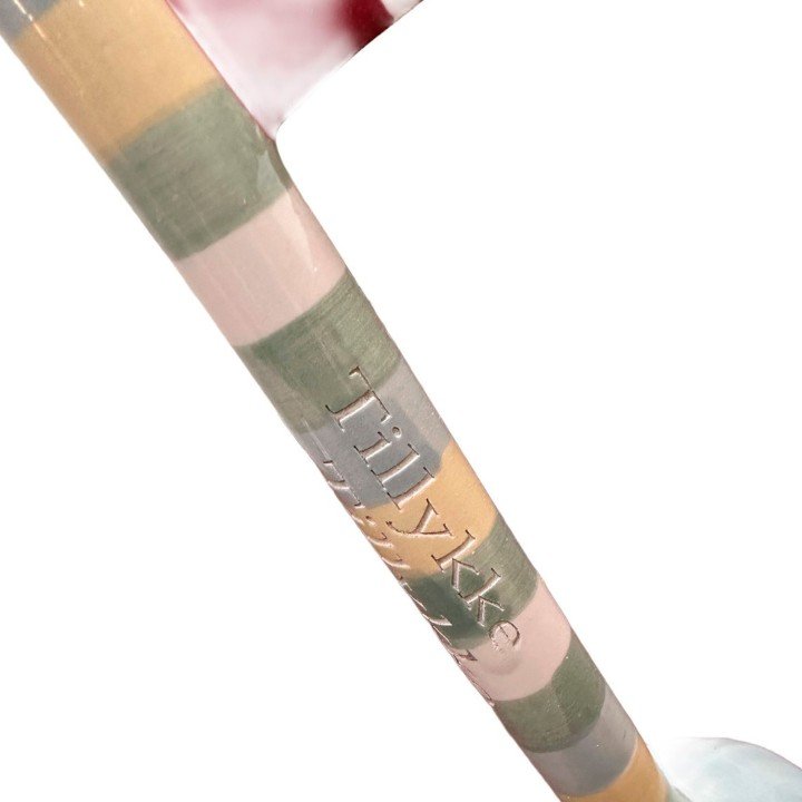 Speedtsberg keramik flag 19 cm - hvid med striber