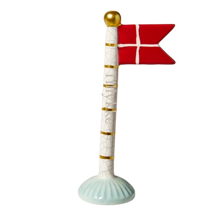 Speedtsberg keramik flag 19 cm - hvid med striber
