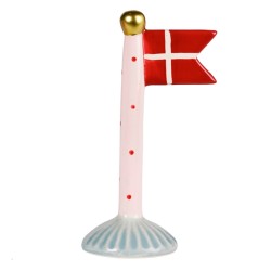 Speedtsberg flag 14 cm - Lyserød med prikker