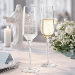 Champagne glas til konfirmand