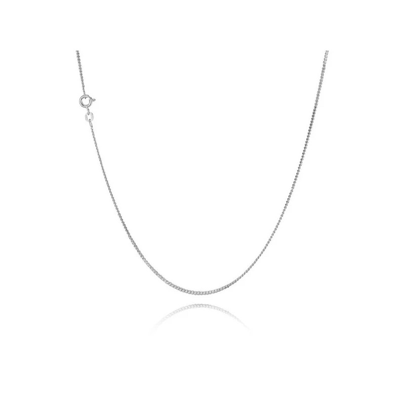 Nordahl Andersen Panzer kæde tynd 60 + 10 cm sølv