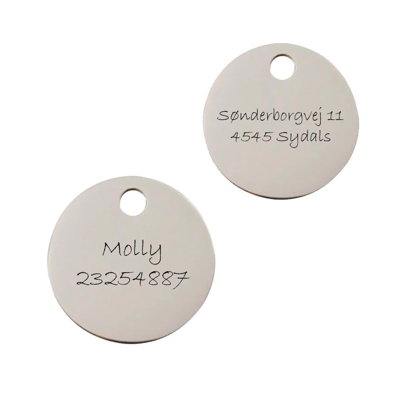 Hundetegn runddel grå aluminium