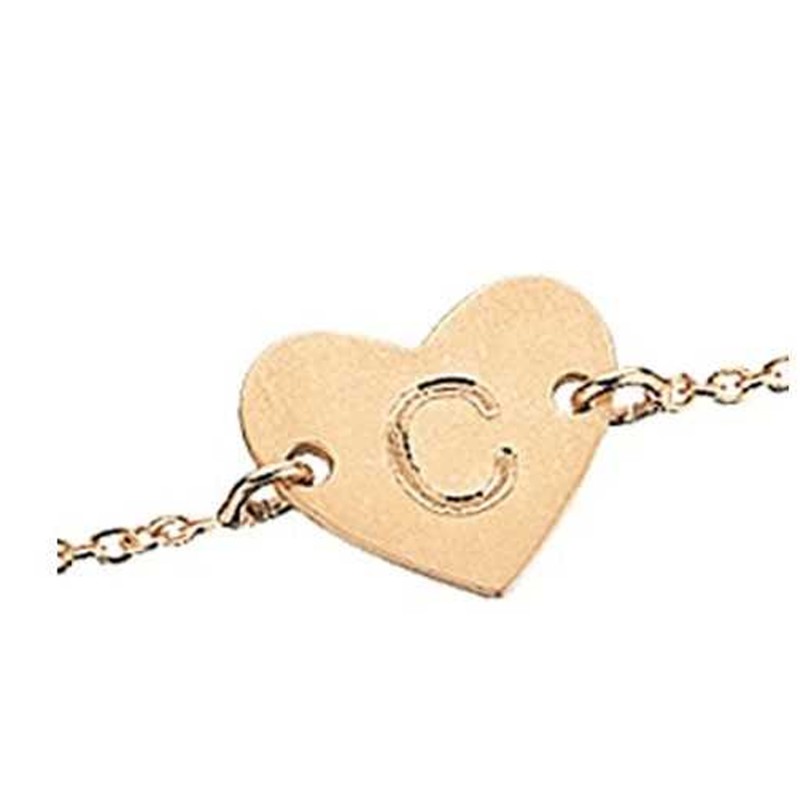 Billede af Scrouples Lovetag hjerte armbånd sølv forgyldt 17 + 2 cm