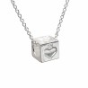 Dahl Halskæde med kubisk vedhæng og hjerte