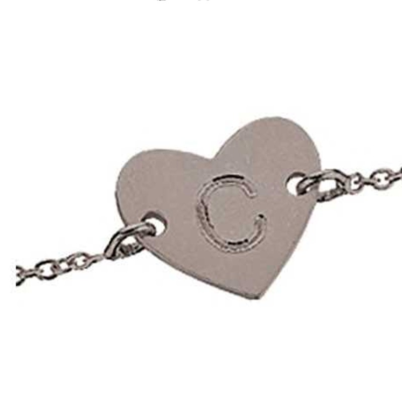 Billede af Scrouples Lovetag hjerte armbånd Oxideret sølv 17 + 2 cm