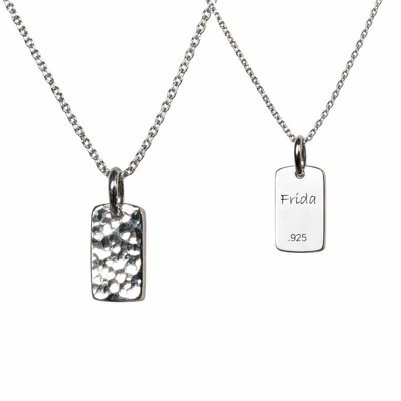 Nordahl Andersen Rustik plade vedhæng sølv inkl. kæde