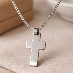 Dahl Kors massiv stål vedhæng inkl. kæde