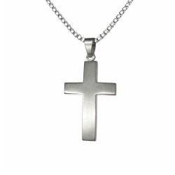 Dahl Kors firkantet sølv 20 x 28 mm vedhæng inkl. kæde