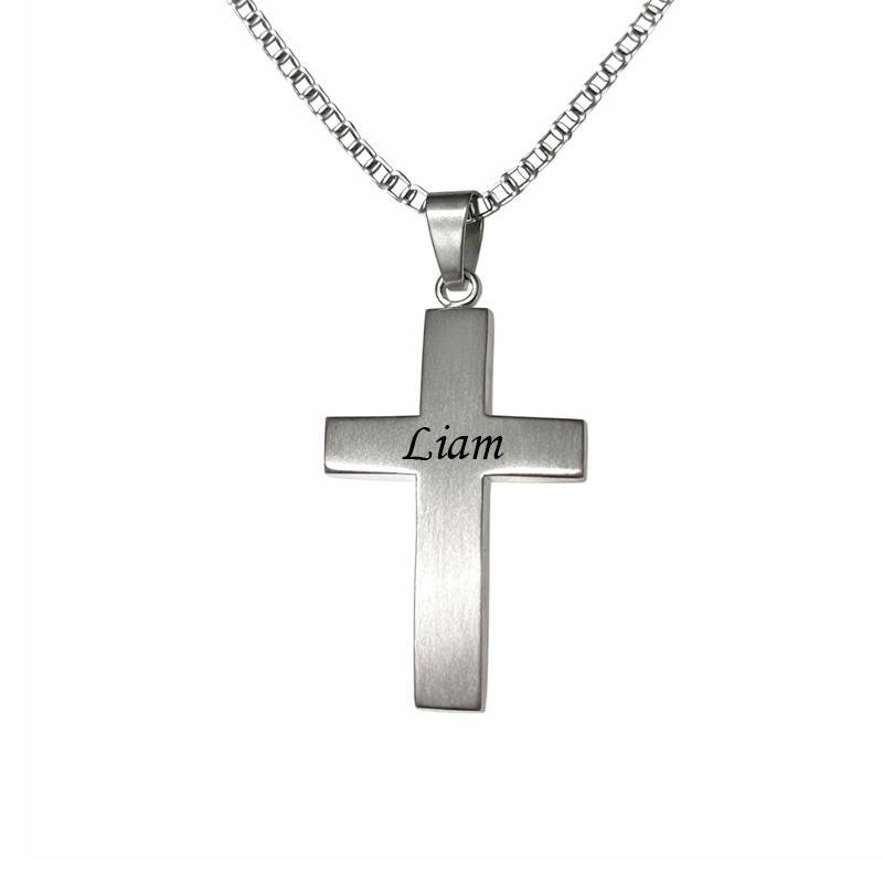 Dahl Kors firkantet sølv 20 x 28 mm vedhæng inkl. kæde