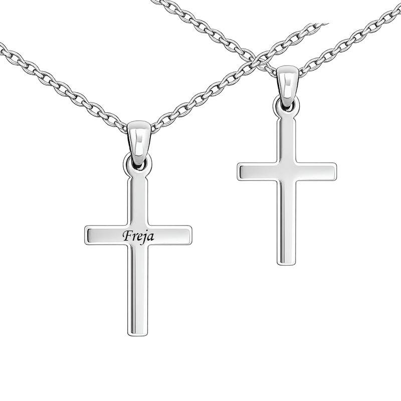 Siersbøl Kors massiv sølv vedhæng 20 x 12,5 mm inkl. kæde