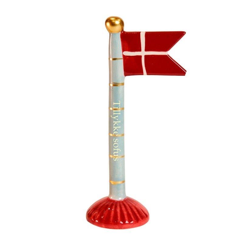 Speedtsberg flag 19 cm - Blå med guld striber