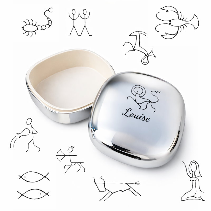 Piet Hein Smykkeskrin - blank stor med stjernetegn