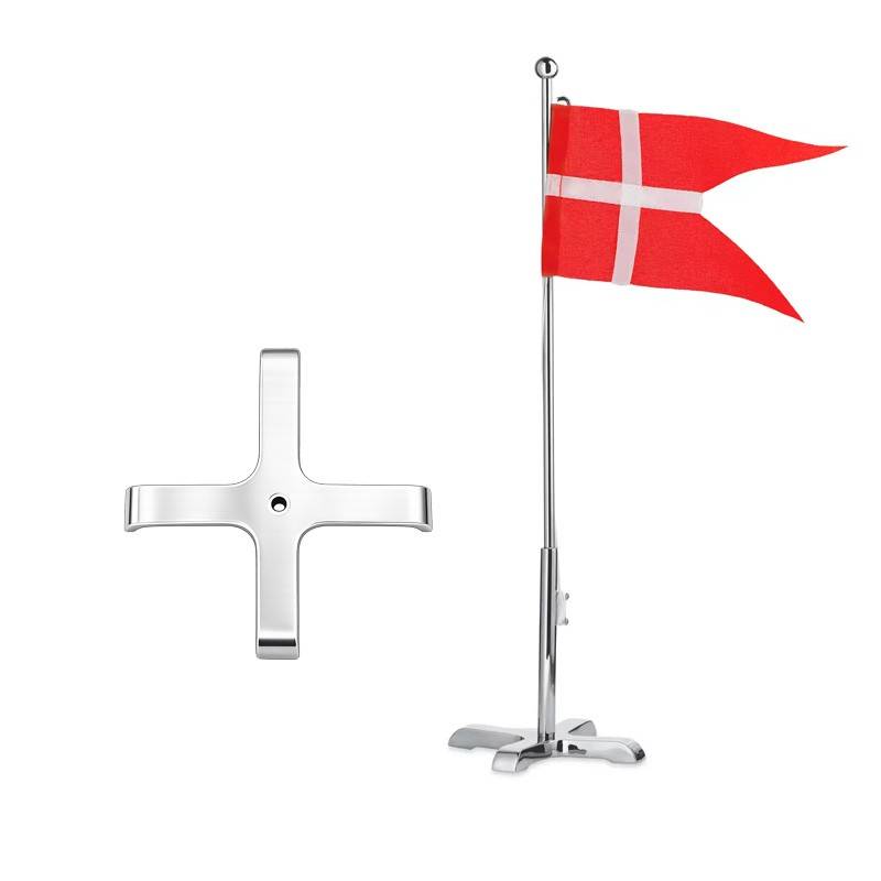 Scrouples Bordflag blank stål med krydsfod 30 cm