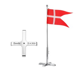 Scrouples Bordflag blank stål med krydsfod 41 cm