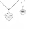 Nordahl Andersen hjerte m. zirkon sølv vedhæng inkl. kæde 13 x15 mm