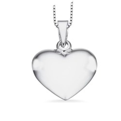 Scrouples Hjerte Sølv glat 10 x 11 mm inkl. kæde