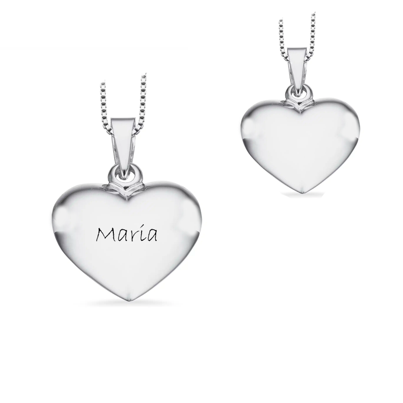 Scrouples Hjerte Sølv glat 10 x 11 mm inkl. kæde