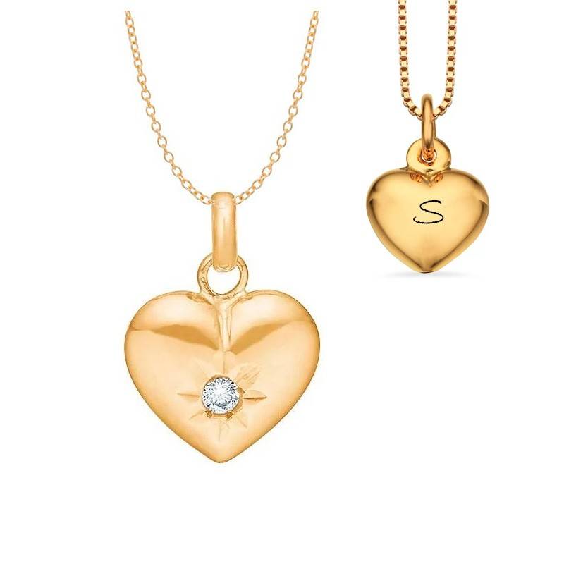 Nordahl Andersen 14 kt guld hjerte zirkoner 9 mm