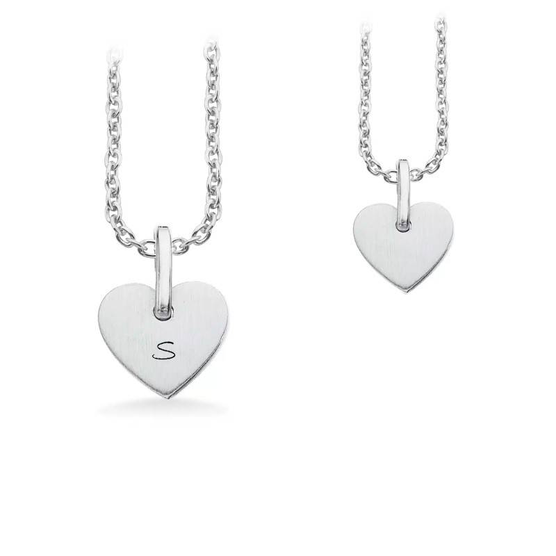 Scrouples Lovetag charms sølv hjerte vedhæng inkl. kæde