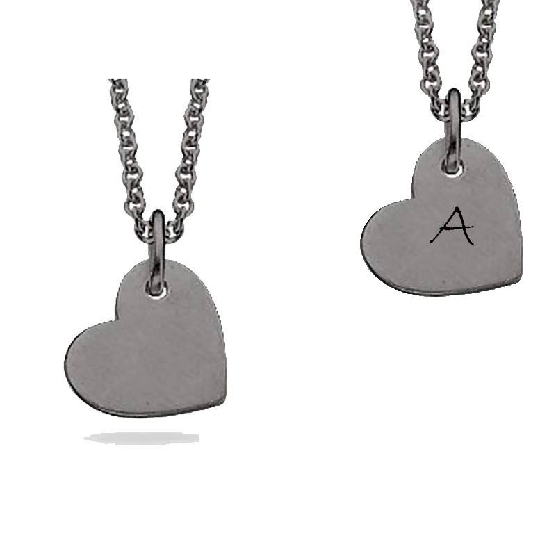 Scrouples Lovetag hjerte oxideret vedhæng inkl. kæde