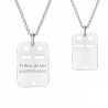 Dahl ID skilt mat sølv 14 x 23 mm inkl. kæde