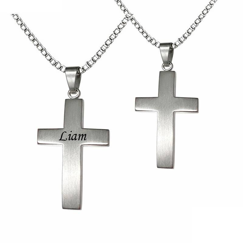 Dahl Kors firkantet sølv 20 x 28 mm vedhæng inkl. kæde