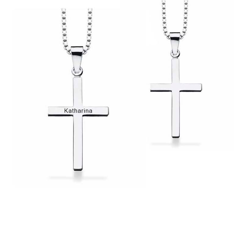 Scrouples Kors vedhæng Sølv 30 x 20 mm inkl. kæde